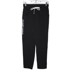 Womens Under Armour Black Cotton Fleece Pull On Elastic Sweatpants Pants Size XS